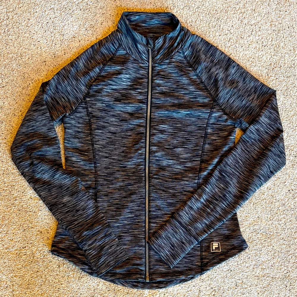 Fila Black/gray heathered warm up jacket